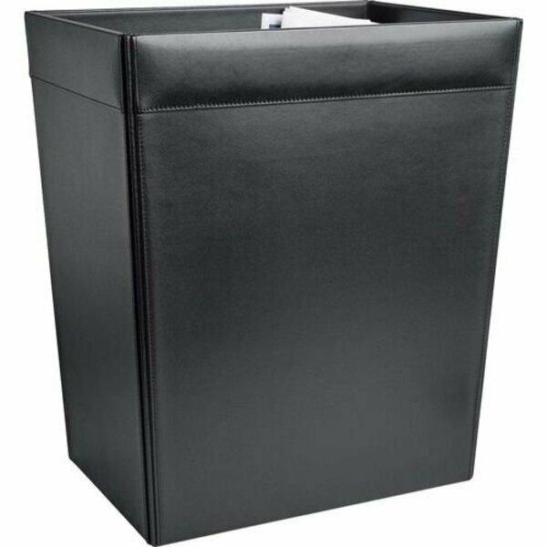 Dacasso Wastebasket, Classic Leather, 32QT, 14-1/4inx10-1/4inx16-1/2in, BK DACA1032